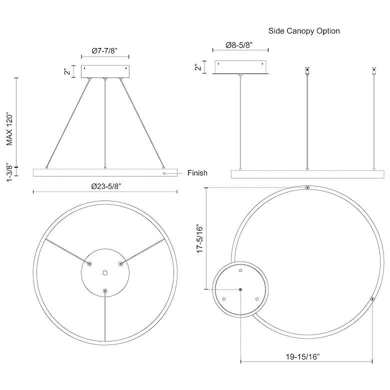 Image 3 Cerchio 23 3/4" Wide Black LED Ring Pendant Light more views