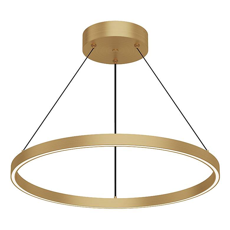 Image 2 Cerchio 23 3/4" Wide Brushed Gold Ring LED Pendant Light