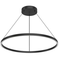 Cerchio 35 1/2" Wide Black Ring LED Pendant Light