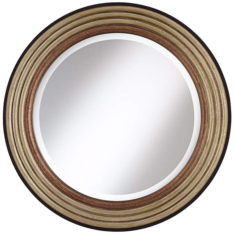Image 1 Cercles Metallic Finish 29 1/2 inch High Round Wall Mirror
