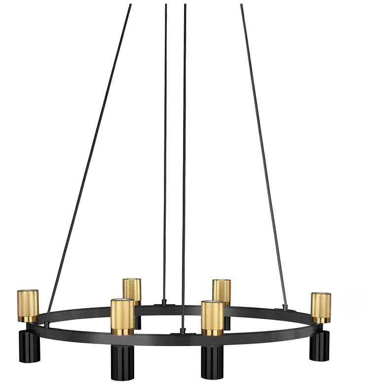 Image 1 Cerelia 36" Wide 12 Light Matte Black And Aged Brass Chandelier