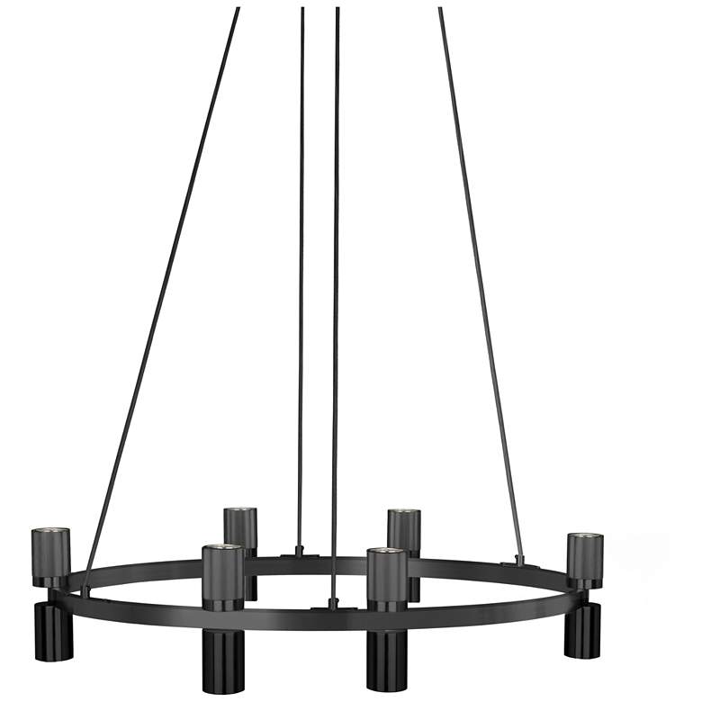 Image 1 Cerelia 36" Wide 12 Light Matte Black And Chandelier