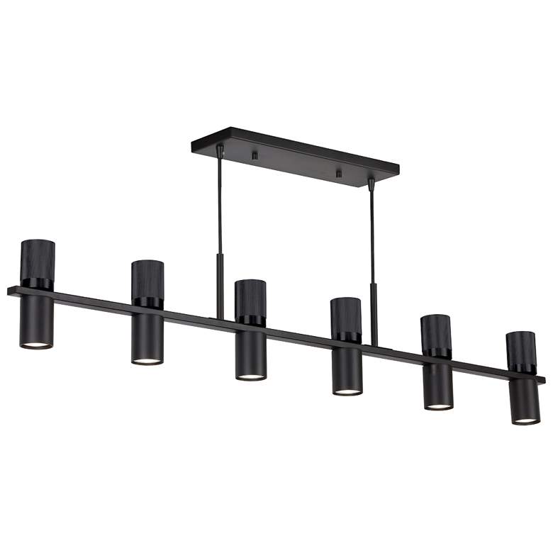 Image 1 Cerelia 48" Wide 12 Light Matte Black And Linear Chandelier