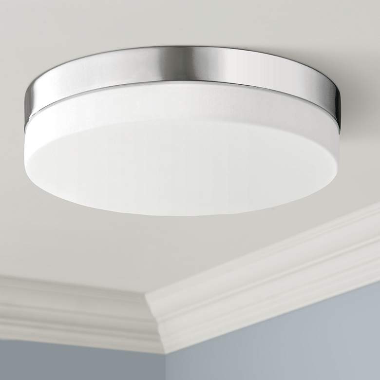 Cermack St. 9&quot; Wide Round Chrome Modern LED Ceiling Light