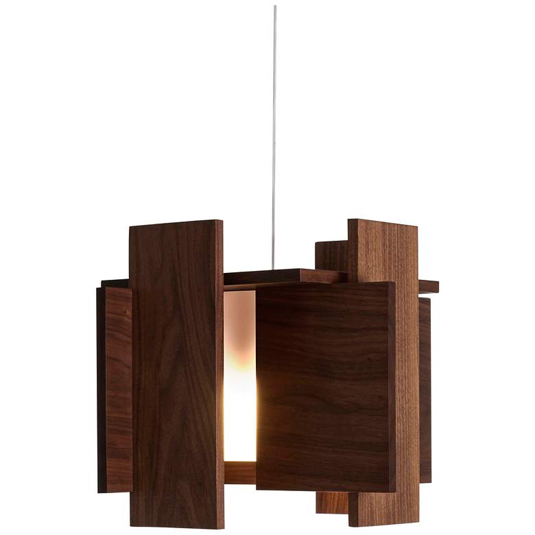 Image 2 Cerno Abeo 15" Wide Dark Stained Walnut Modern LED Pendant Light