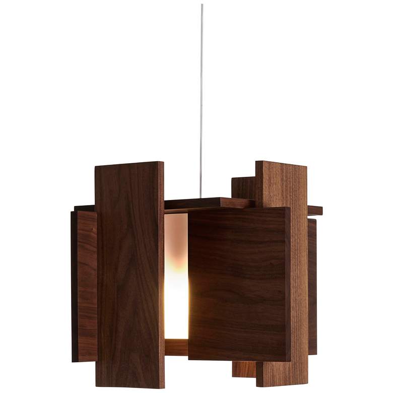 Image 2 Cerno Abeo 15" Wide Oiled Walnut LED Pendant Light
