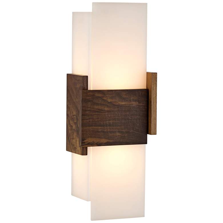 Image 2 Cerno Acuo 16 1/2 inch High Natural Walnut LED Wall Sconce