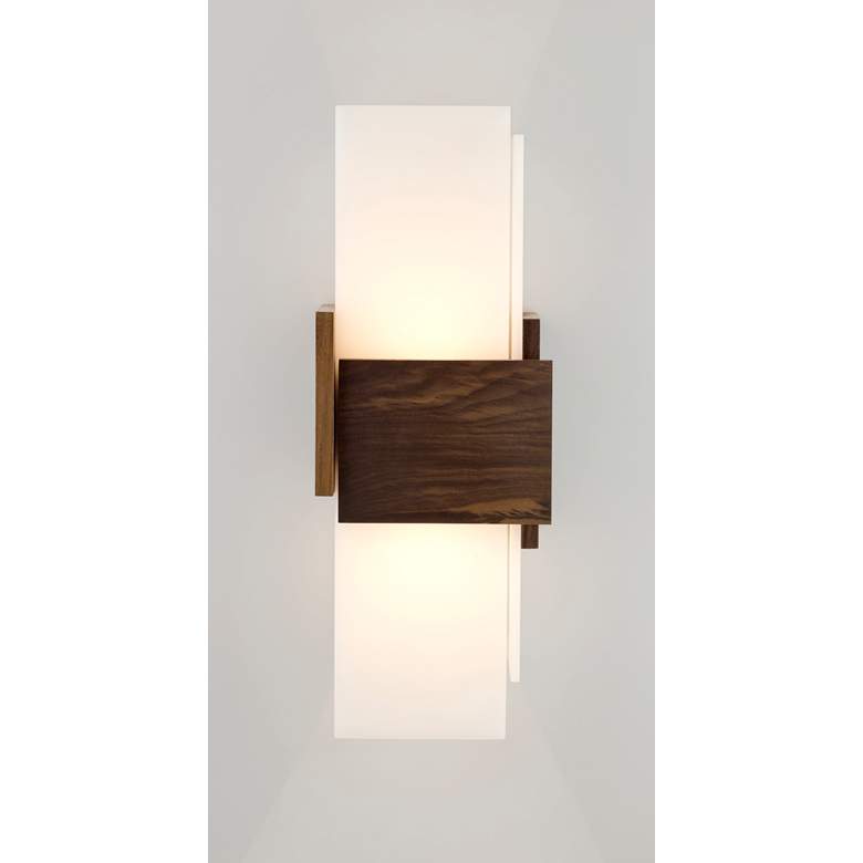 Image 3 Cerno Acuo 16 1/2" High Natural Walnut LED Wall Sconce more views