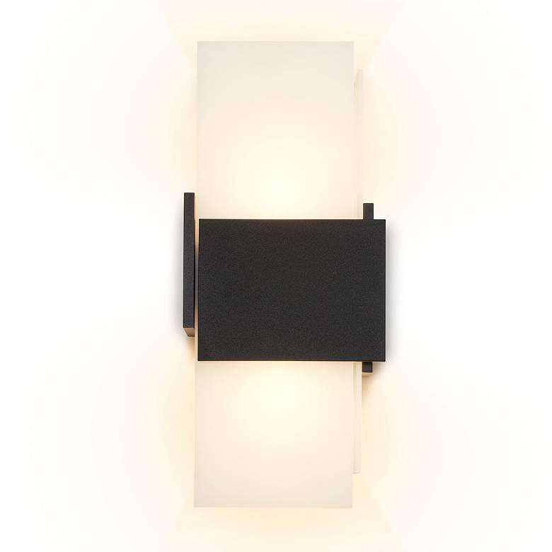Image 1 Cerno Acuo 16 1/2"H Textured Black LED Outdoor Wall Sconce