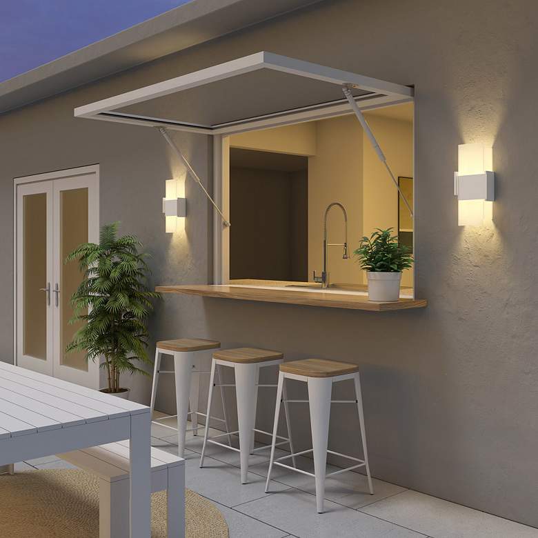 Image 2 Cerno Acuo 16 1/2"H Textured White LED Outdoor Wall Sconce more views