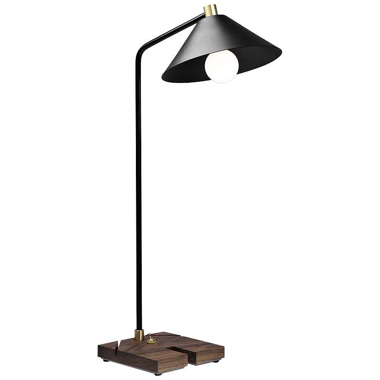 Image 1 Cerno Adesse Semigloss Black and Walnut LED Table Lamp