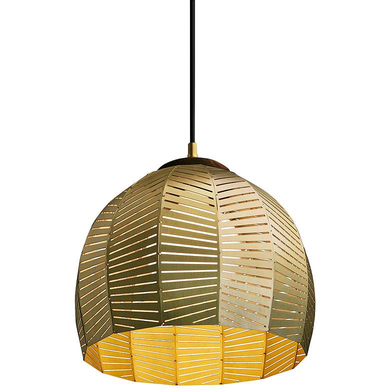 Image 2 Cerno Amicus 12"W Dark Stained Walnut LED Mini Pendant Light