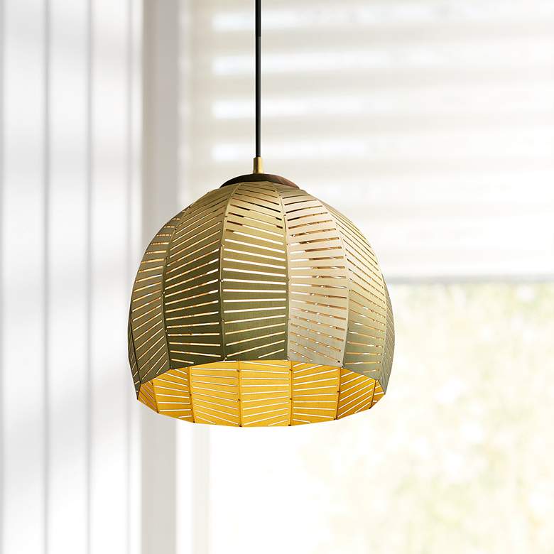 Image 1 Cerno Amicus 12"W Dark Stained Walnut LED Mini Pendant Light