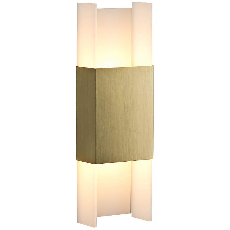 Image 2 Cerno Ansa 15 1/2 inch High Brushed Brass LED Wall Sconce