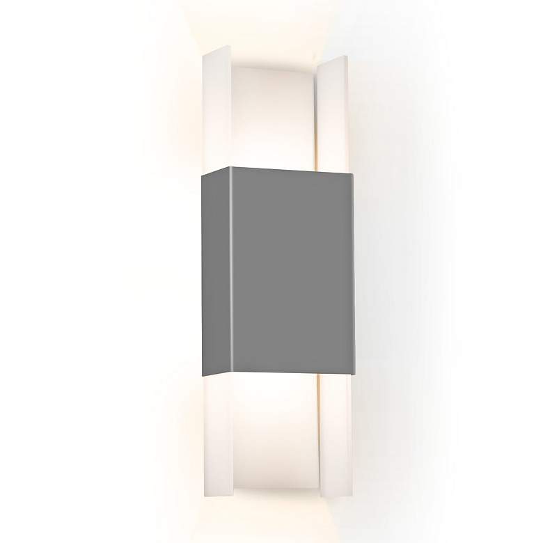 Image 1 Cerno Ansa 19 1/4 inch High Matte Gray LED Outdoor Wall Sconce