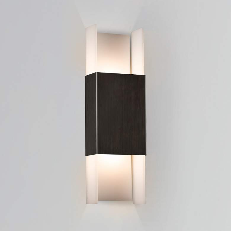 Image 1 Cerno Ansa 19 1/4"H Antique Bronze LED Outdoor Wall Sconce