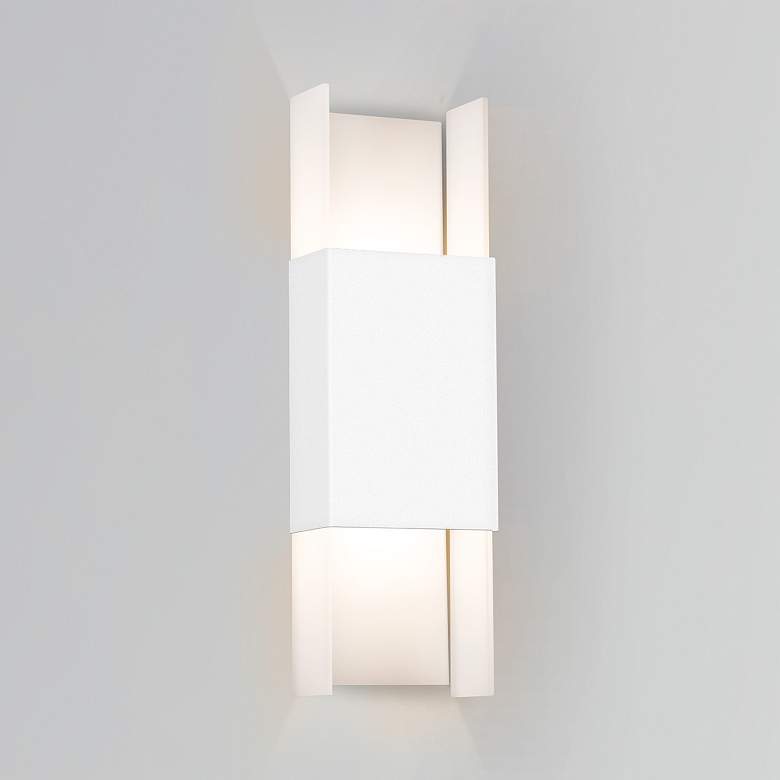 Image 1 Cerno Ansa 19 1/4"H Textured White LED Outdoor Wall Sconce