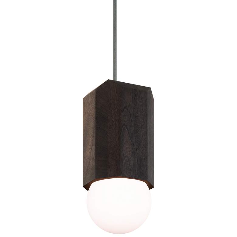Image 2 Cerno Bimar 5 1/2" Wide Dark Stained Walnut LED Mini Pendant