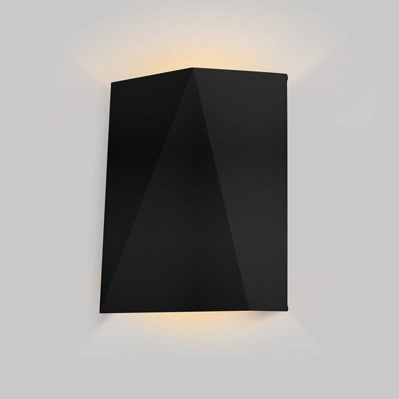 Image 2 Cerno Calx 9" High Textured Black LED Outdoor Wall Sconce more views