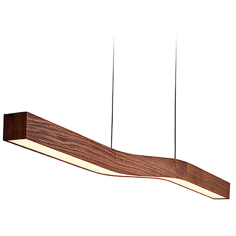 Image 2 Cerno Camur 56 inch Wide Oiled Walnut LED Linear Kitchen Island Pendant