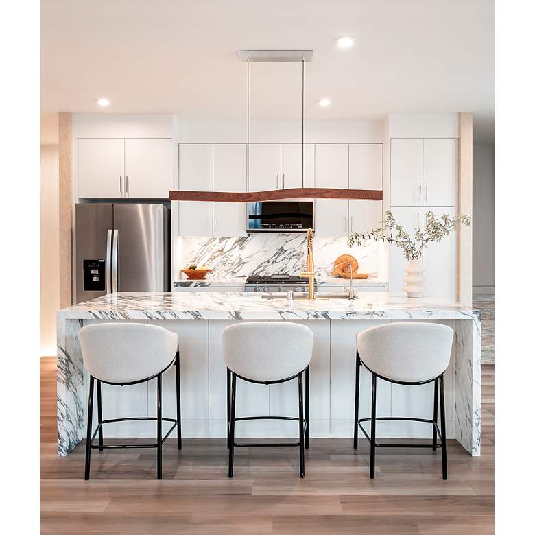 Image 3 Cerno Camur 56" Wide Oiled Walnut LED Linear Kitchen Island Pendant more views