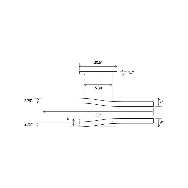 Image 4 Cerno Camur 56 inch Wide Oiled Walnut LED Linear Kitchen Island Pendant more views