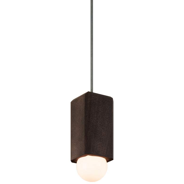 Image 2 Cerno Cano 3 1/2 inch Wide Dark Stained Walnut LED Mini Pendant