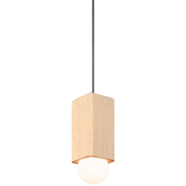 Image 2 Cerno Cano 3 1/2" Wide White Washed Oak LED Mini Pendant Light