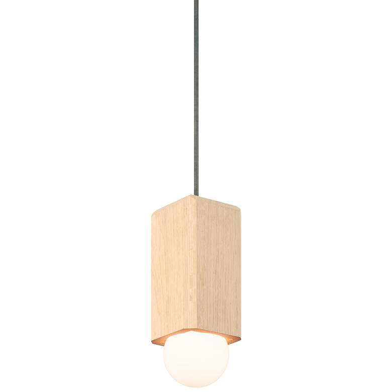 Image 2 Cerno Cano 3 1/2 inch Wide White Washed Oak LED Mini Pendant Light