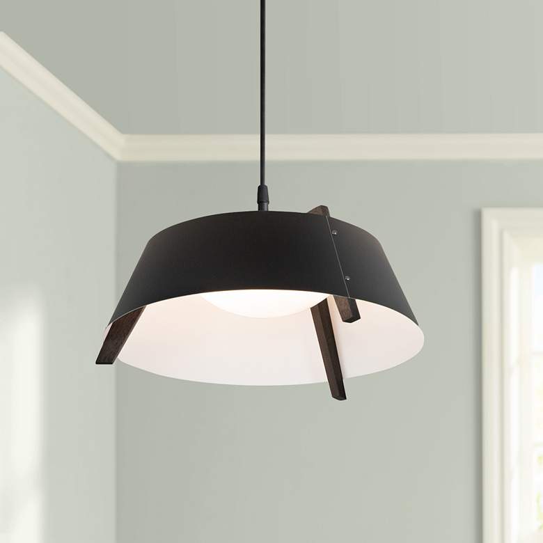 Image 1 Cerno Casia 14 1/4" Wide Black and White LED Pendant Light