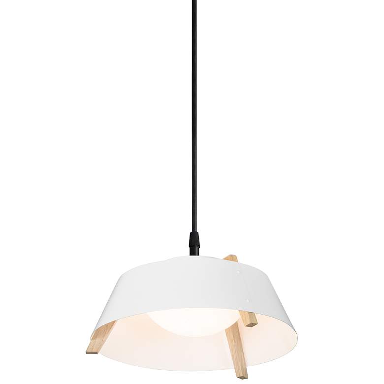 Image 2 Cerno Casia 14 1/4" Wide White and Oak LED Pendant Light