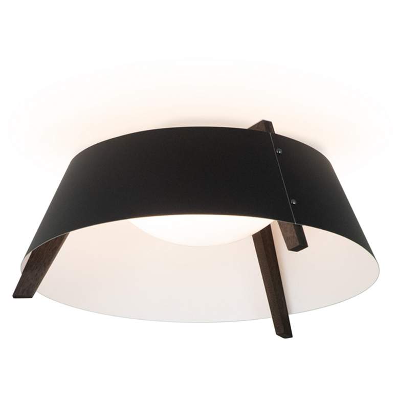 Image 1 Cerno Casia 18" Wide Dark Stained Wood LED Ceiling Light
