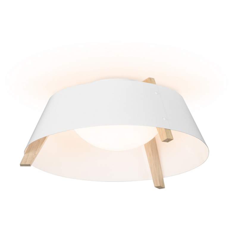 Image 1 Cerno Casia 18" Wide White Washed Oak Wood LED Modern Ceiling Light