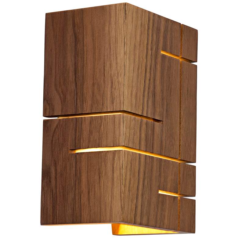 Image 2 Cerno Claudo 8 1/2 inch High Natural Walnut LED Wall Sconce