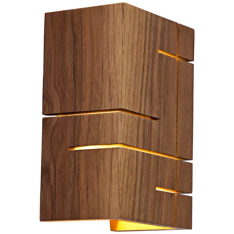 Image 2 Cerno Claudo 8 1/2" High Natural Walnut LED Wall Sconce