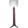 Cerno Forma 72" Black Walnut LED Floor Lamp with Linen Shade