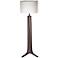 Cerno Forma 72" Black Walnut LED Floor Lamp with Linen Shade