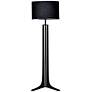 Cerno Forma 72" Black Walnut Modern LED Floor Lamp with Black Shade