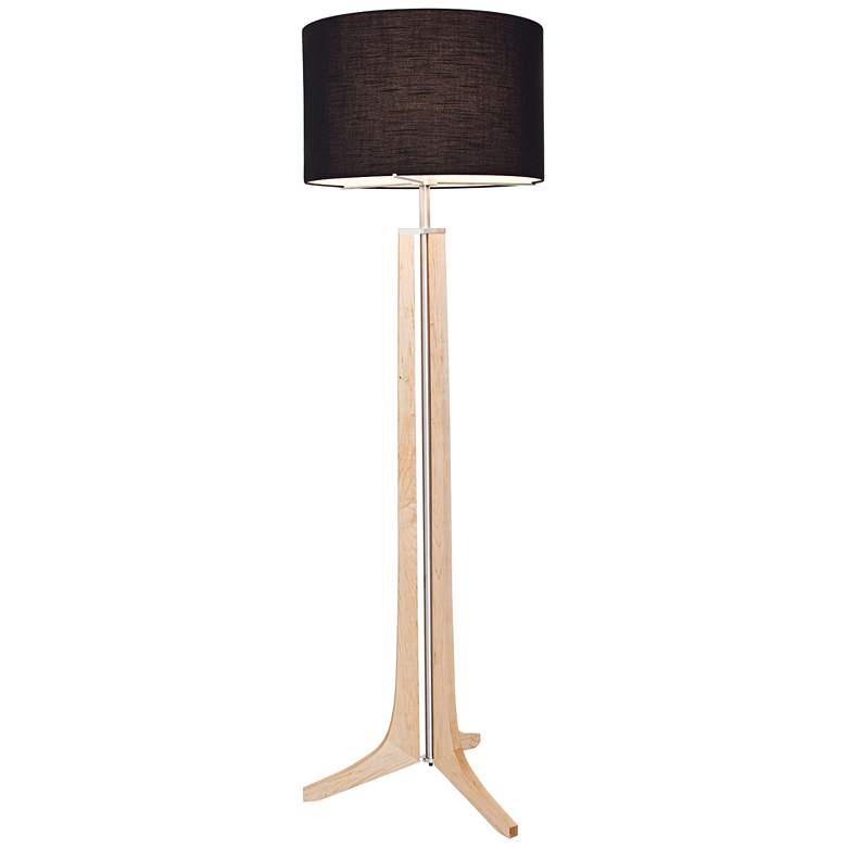 Image 1 Cerno Forma 72" Maple with Black Shade LED Floor Lamp