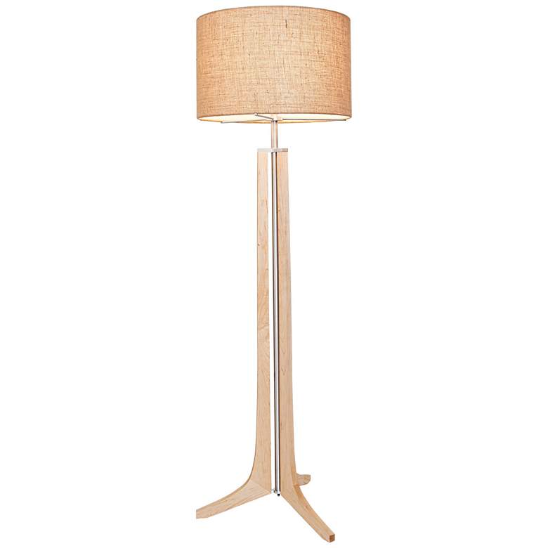 Image 1 Cerno Forma 72 inch Maple with Burlap Shade Modern LED Floor Lamp