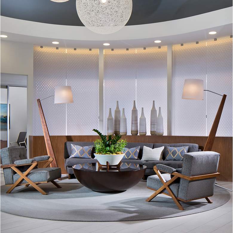 Image 2 Cerno Giant Silva 84" Modern Oiled Walnut and White LED Floor Lamp more views