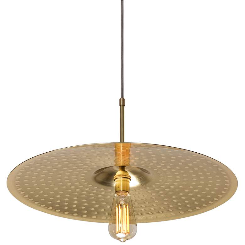 Image 2 Cerno Ico 20" Wide Spun Solid Brass Pendant Light