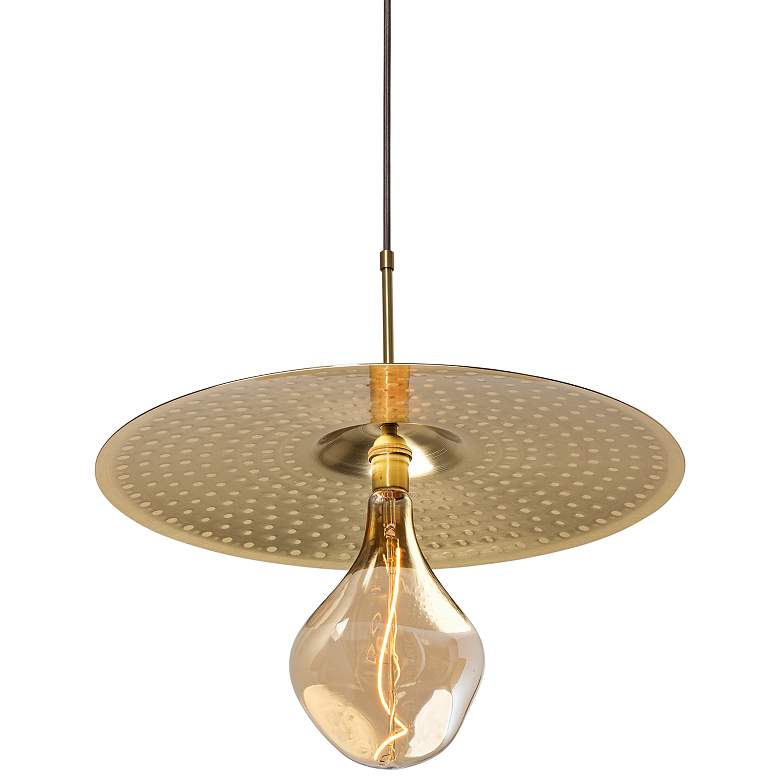 Image 3 Cerno Ico 20" Wide Spun Solid Brass Pendant Light more views