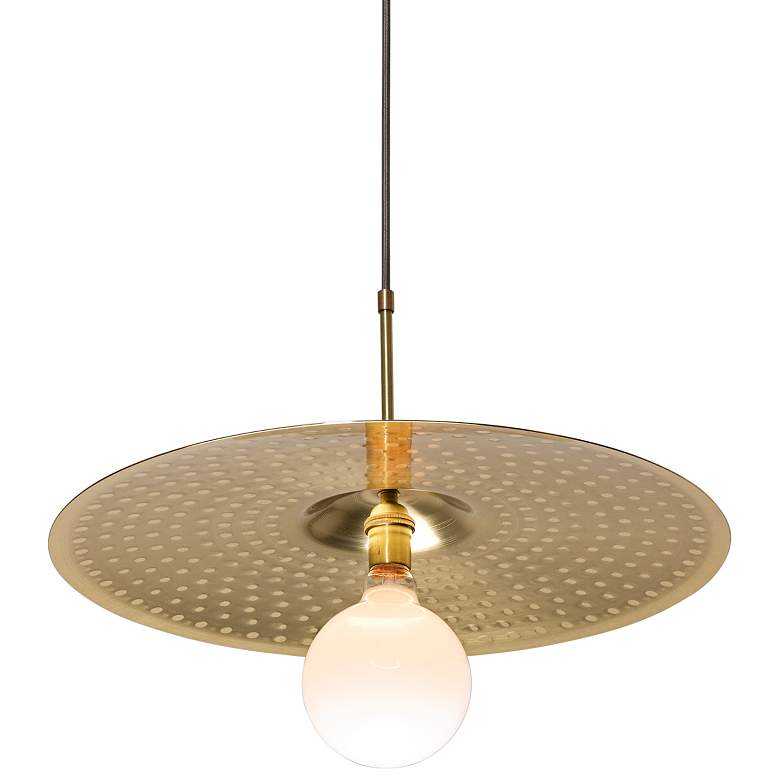 Image 4 Cerno Ico 20" Wide Spun Solid Brass Pendant Light more views