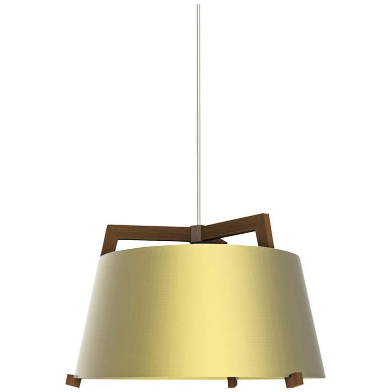 Image 2 Cerno Ignis 17 inch Wide Walnut LED Pendant Light