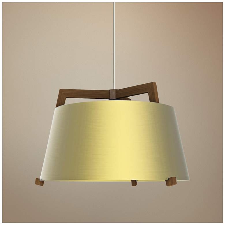 Image 1 Cerno Ignis 17" Wide Walnut LED Pendant Light