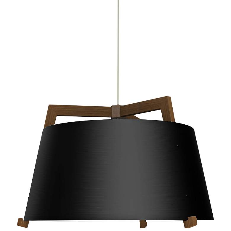 Image 2 Cerno Ignis 24"W Walnut with Matte Black LED Pendant Light