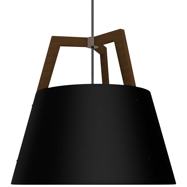 Image 2 Cerno Imber 24"W Walnut with Matte Black LED Pendant Light