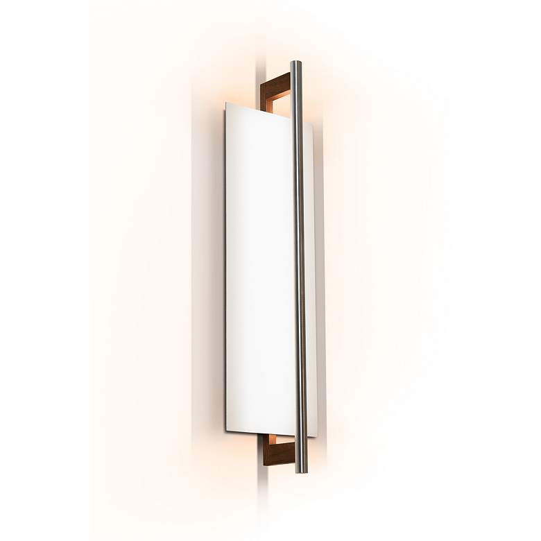 Image 1 Cerno Merus 21 1/4" High Dark Stained Walnut LED Wall Sconce