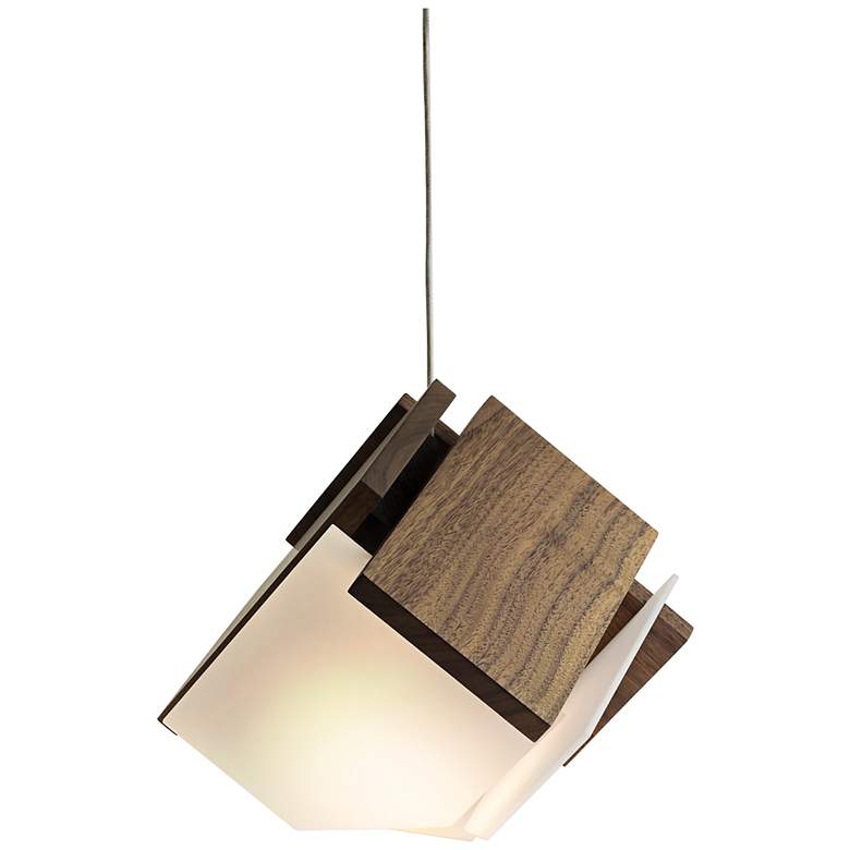 Image 2 Cerno Mica 9" Wide Oiled Walnut LED Mini Pendant